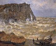 Claude Monet Rough Sea at Etretat France oil painting artist